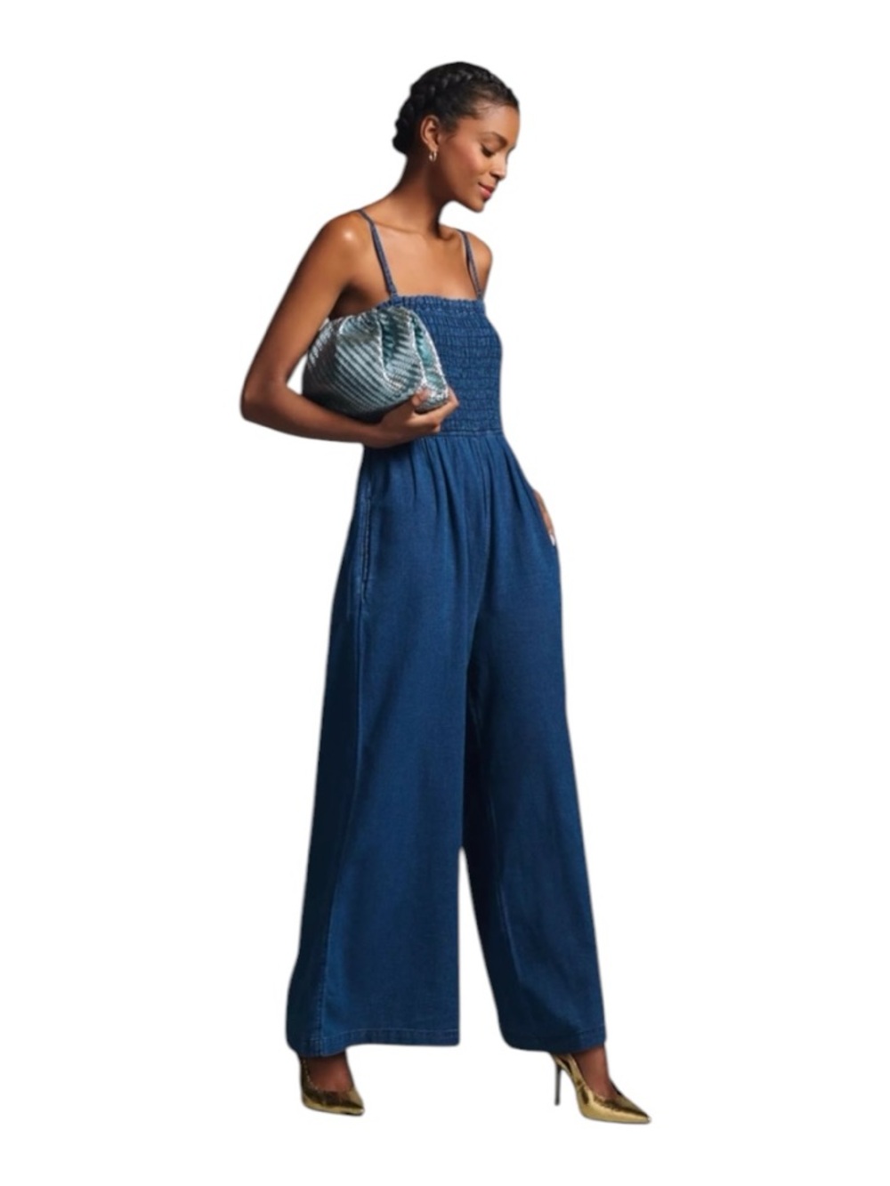 Pilcro Smocked Jumpsuit from Anthropologie M